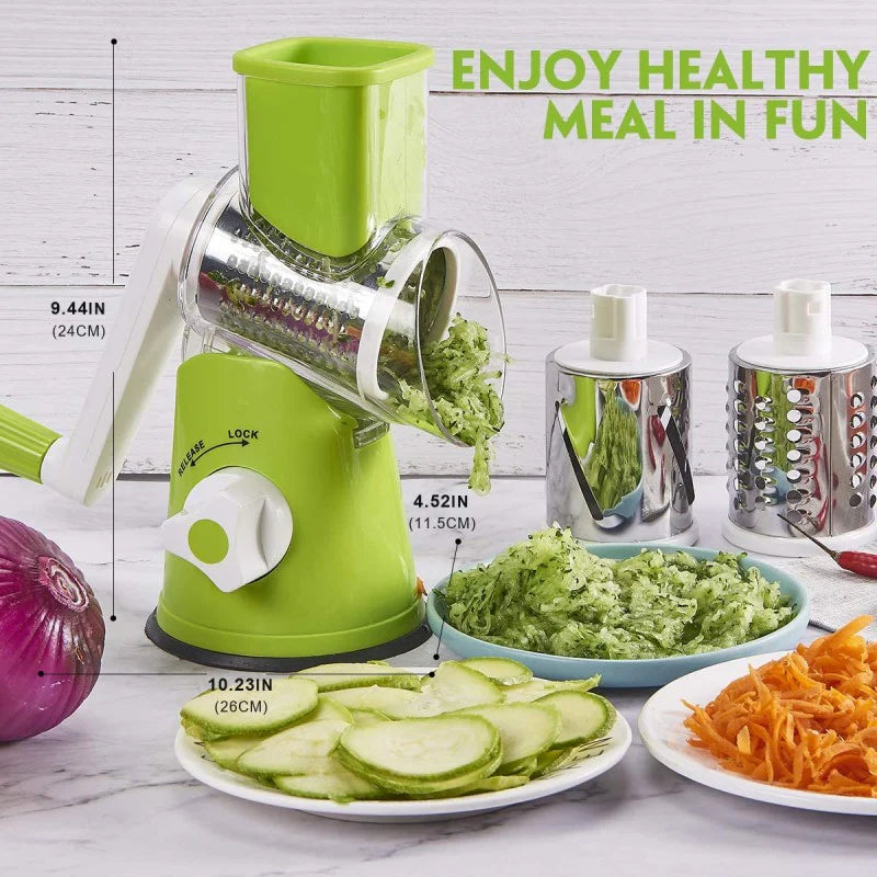 Rotary cheese and vegetable grater